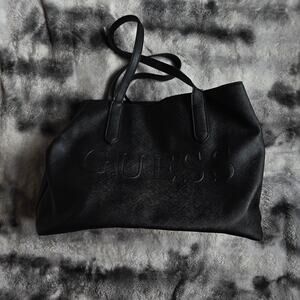 GUESS Black Embossed Logo Handbag